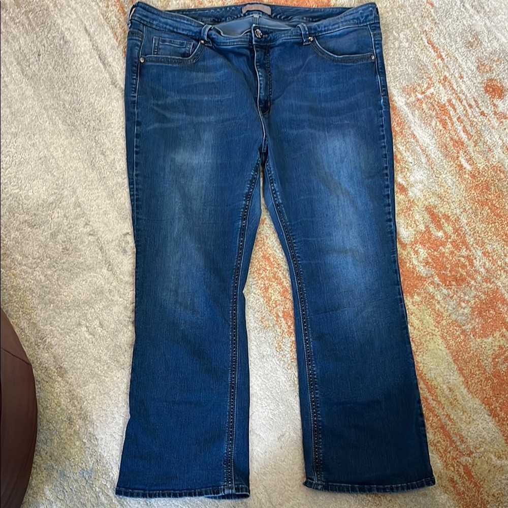 Melissa McCarthy Seven7 Blue Flare Wide Leg Jeans
